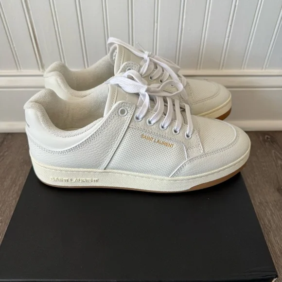Saint Laurent YSL SL/61 lace-up white leather sneakers EU39.5, US9 - Picture 7 of 13